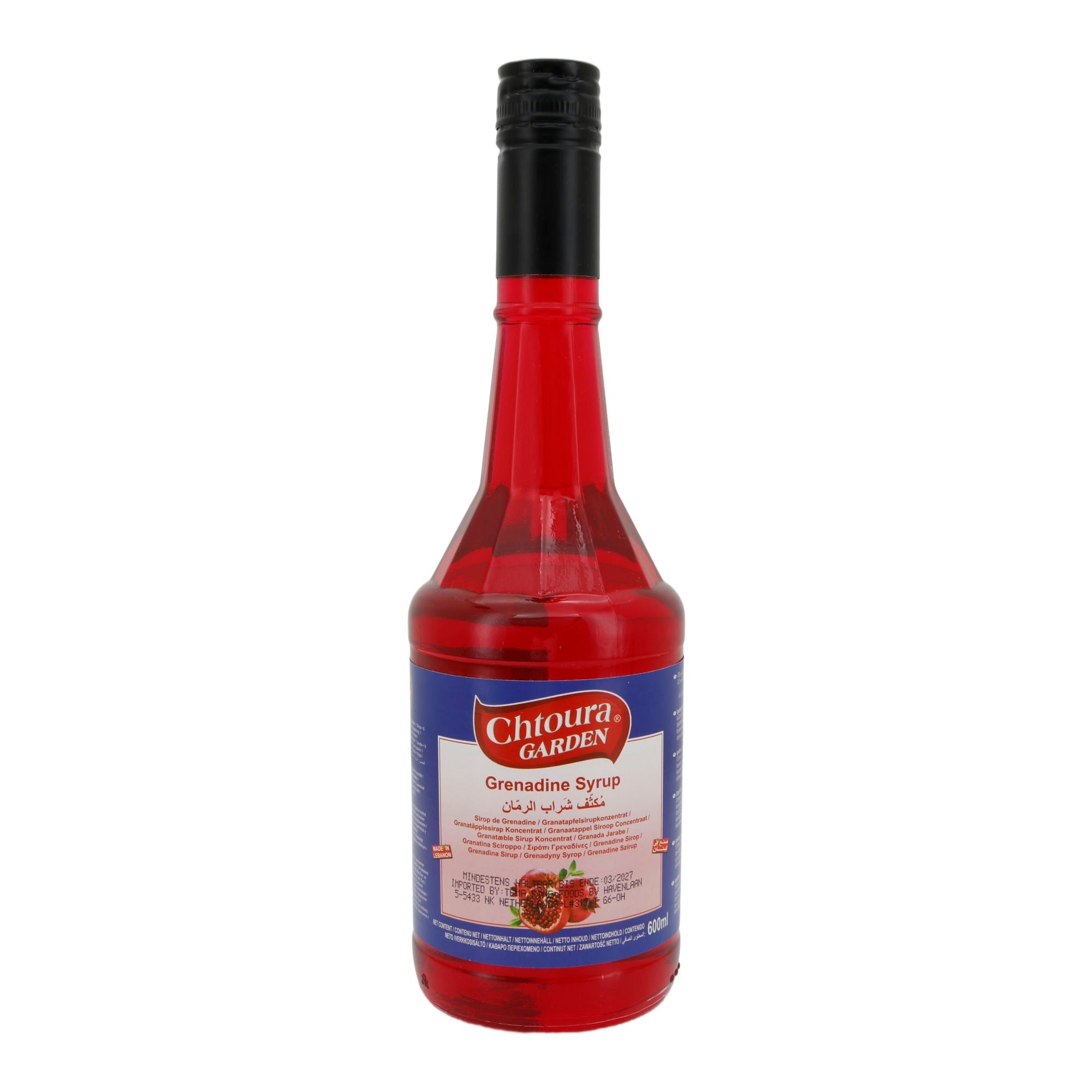 Sirup Chtoura Garden | Grenadine Sirup | Fruchtiger Sirup für Cocktails & Desserts | 600 ml CHTOURA GARDEN